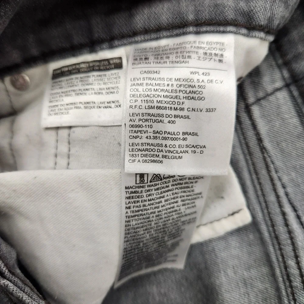 Levi's 511‎ Black denim 36x34 Mens Slim Fit Jeans